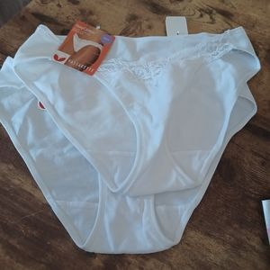 Varasette 2pk white cotton/lace white M panties NWT